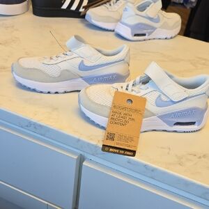 Nike Kids Air Max White and Light Blue Sneakers